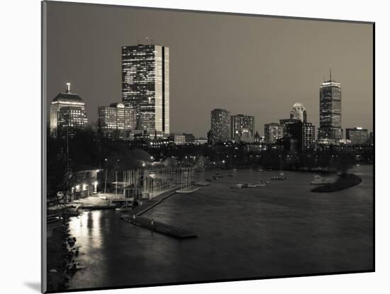 Buildings at the Waterfront, John Hancock Tower, Back Bay, Charles River, Boston, Massachusetts-null-Mounted Photographic Print