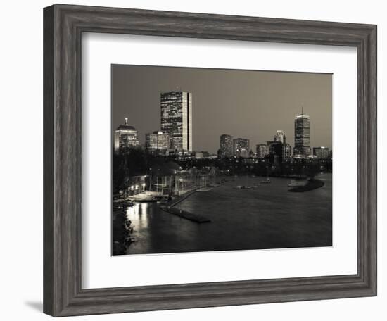 Buildings at the Waterfront, John Hancock Tower, Back Bay, Charles River, Boston, Massachusetts-null-Framed Photographic Print