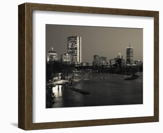 Buildings at the Waterfront, John Hancock Tower, Back Bay, Charles River, Boston, Massachusetts-null-Framed Photographic Print