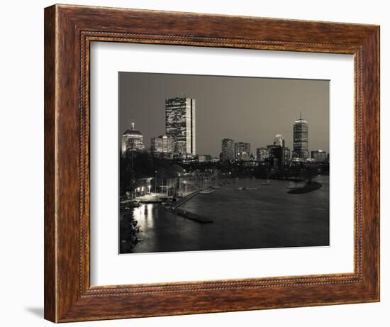 Buildings at the Waterfront, John Hancock Tower, Back Bay, Charles River, Boston, Massachusetts-null-Framed Photographic Print