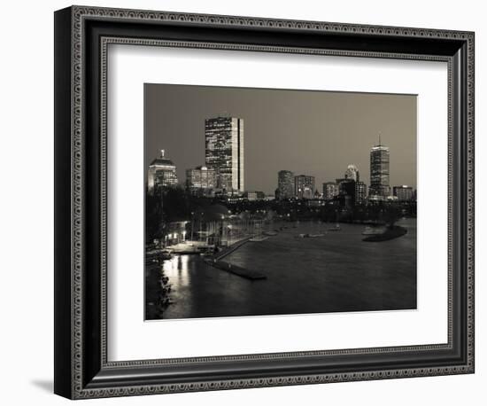 Buildings at the Waterfront, John Hancock Tower, Back Bay, Charles River, Boston, Massachusetts-null-Framed Photographic Print