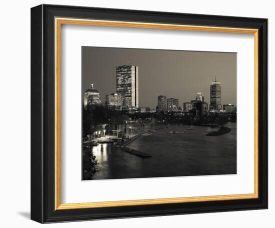 Buildings at the Waterfront, John Hancock Tower, Back Bay, Charles River, Boston, Massachusetts-null-Framed Photographic Print