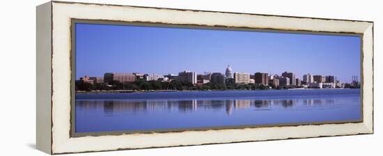 Buildings at the Waterfront, Lake Monona, Madison, Dane County, Wisconsin, USA-null-Framed Premier Image Canvas