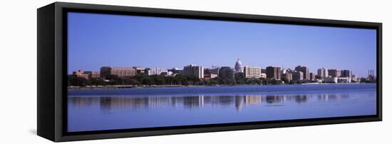 Buildings at the Waterfront, Lake Monona, Madison, Dane County, Wisconsin, USA-null-Framed Premier Image Canvas