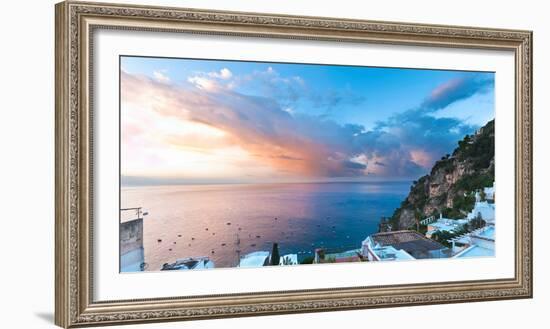 Buildings at the Waterfront, Positano, Amalfi Coast, Province of Salerno, Campania, Italy-null-Framed Photographic Print