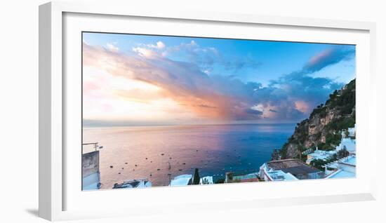 Buildings at the Waterfront, Positano, Amalfi Coast, Province of Salerno, Campania, Italy-null-Framed Photographic Print