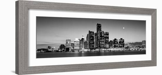 Buildings at the Waterfront, River Detroit, Detroit, Michigan, USA-null-Framed Photographic Print