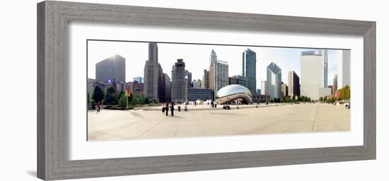 Buildings in a City, Millennium Park, Chicago, Illinois, USA-null-Framed Photographic Print