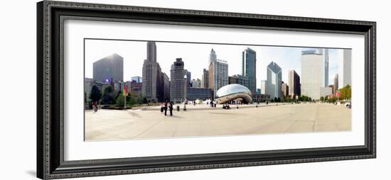 Buildings in a City, Millennium Park, Chicago, Illinois, USA-null-Framed Photographic Print