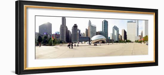 Buildings in a City, Millennium Park, Chicago, Illinois, USA-null-Framed Photographic Print