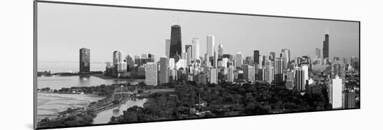 Buildings in a City, View of Hancock Building and Sears Tower, Lincoln Park, Lake Michigan-null-Mounted Photographic Print