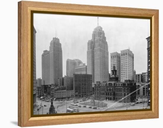 Buildings in Downtown Detroit-null-Framed Premier Image Canvas