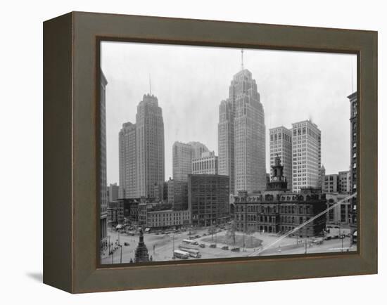 Buildings in Downtown Detroit-null-Framed Premier Image Canvas