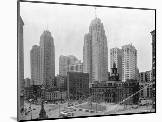 Buildings in Downtown Detroit-null-Mounted Photographic Print