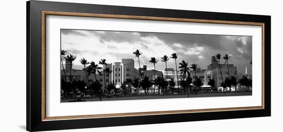 Buildings Lit Up at Dusk, Ocean Drive, Miami Beach, Florida, USA-null-Framed Photographic Print