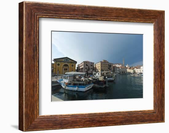 Buildings on the harbour of Piran, Slovenia, Europe-Sergio Pitamitz-Framed Photographic Print