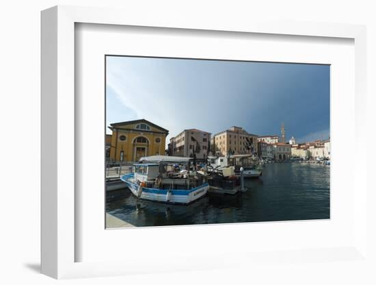 Buildings on the harbour of Piran, Slovenia, Europe-Sergio Pitamitz-Framed Photographic Print