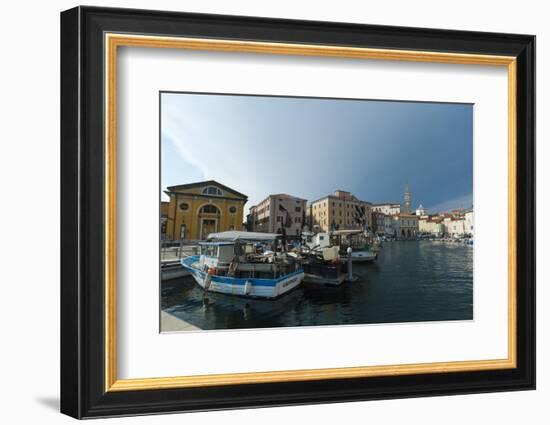 Buildings on the harbour of Piran, Slovenia, Europe-Sergio Pitamitz-Framed Photographic Print