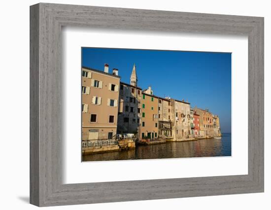 Buildings on the waterfront and Tower of Church of St. Euphemia behind, Old Town, Rovinj, Croatia-Richard Maschmeyer-Framed Photographic Print