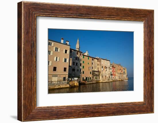 Buildings on the waterfront and Tower of Church of St. Euphemia behind, Old Town, Rovinj, Croatia-Richard Maschmeyer-Framed Photographic Print