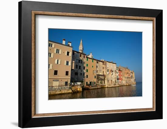 Buildings on the waterfront and Tower of Church of St. Euphemia behind, Old Town, Rovinj, Croatia-Richard Maschmeyer-Framed Photographic Print