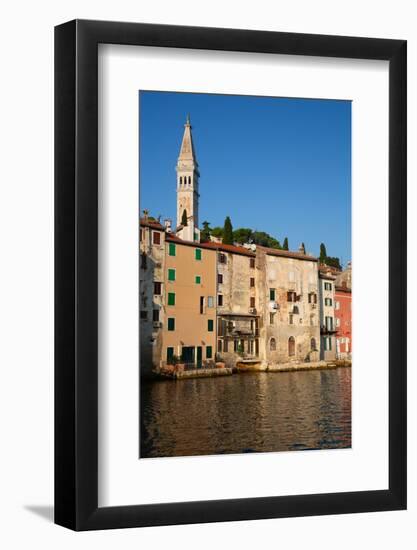 Buildings on the Waterfront and Tower of Church of St. Euphemia, Old Town, Rovinj, Croatia, Europe-Richard Maschmeyer-Framed Photographic Print