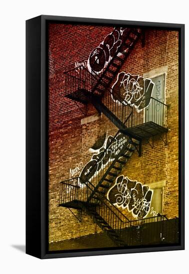 Buildings - Stairs - Emergency - New York City - United States-Philippe Hugonnard-Framed Premier Image Canvas