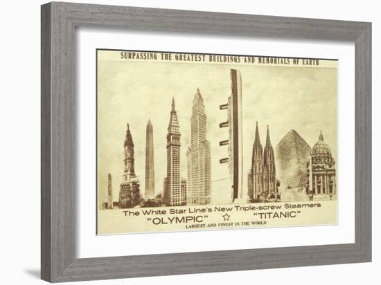 Buildings vs. Titanic-null-Framed Art Print