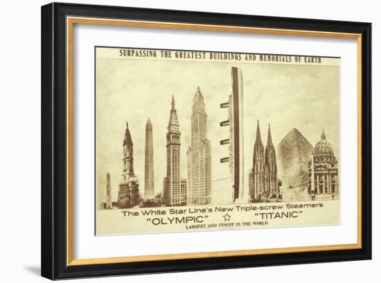 Buildings vs. Titanic-null-Framed Art Print