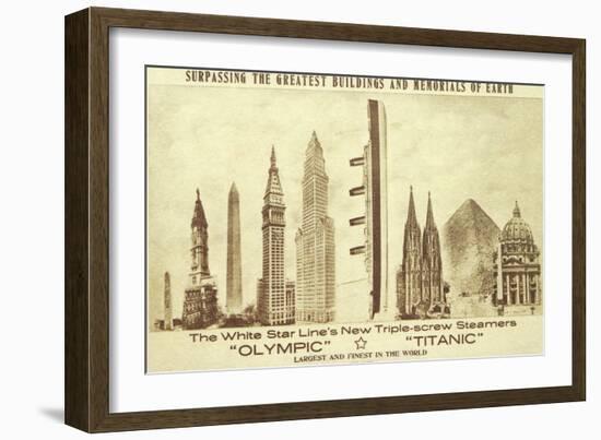 Buildings vs. Titanic-null-Framed Premium Giclee Print