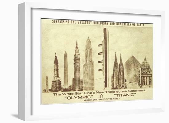 Buildings vs. Titanic-null-Framed Premium Giclee Print