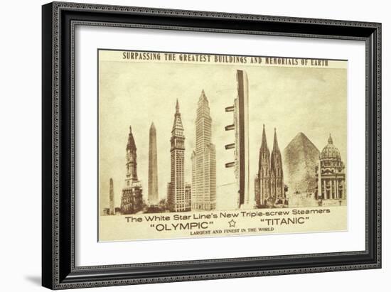Buildings vs. Titanic-null-Framed Premium Giclee Print
