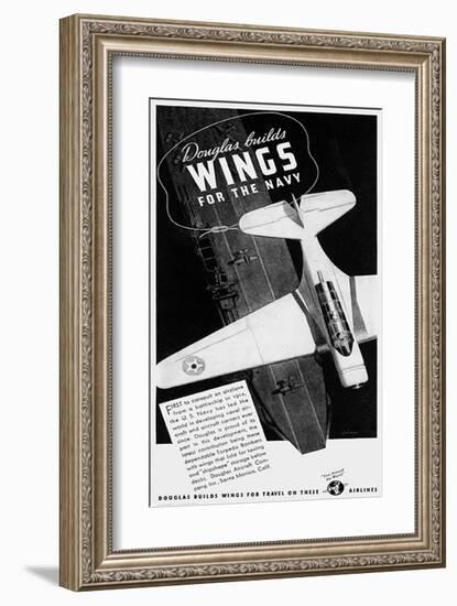 Builds Wings for the Navy Ad-null-Framed Art Print