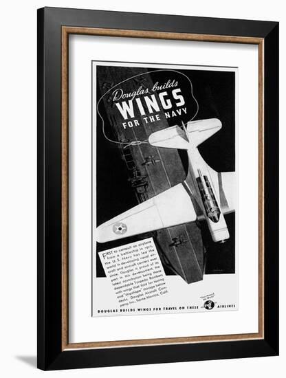 Builds Wings for the Navy Ad-null-Framed Art Print