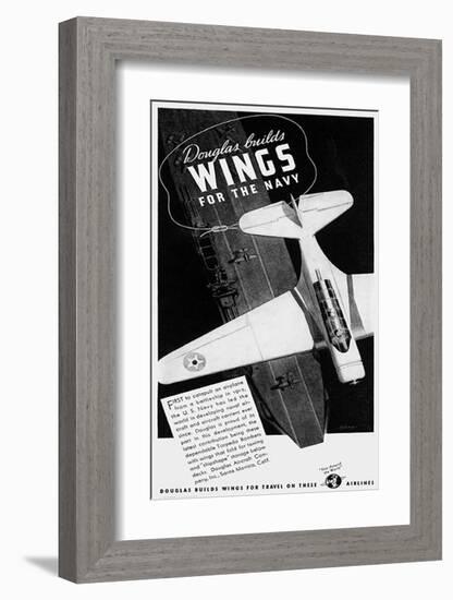 Builds Wings for the Navy Ad-null-Framed Art Print