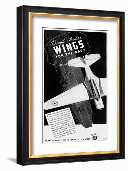 Builds Wings for the Navy Ad-null-Framed Art Print