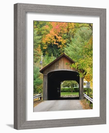 Built in 1837, Coombs Covered Bridge, Ashuelot River in Winchester, New Hampshire, USA-Jerry & Marcy Monkman-Framed Photographic Print