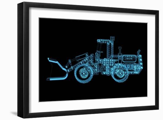 Buldozer Made of Toy Bricks-sauliusl-Framed Art Print