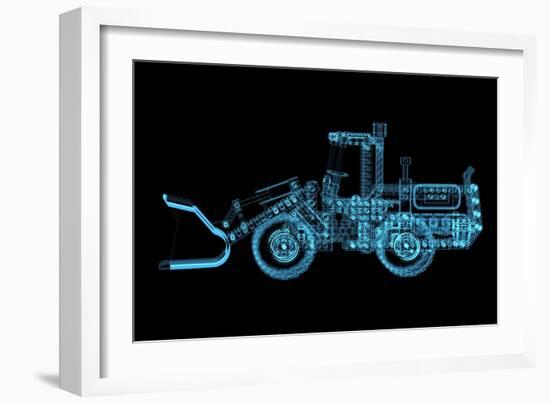 Buldozer Made of Toy Bricks-sauliusl-Framed Art Print