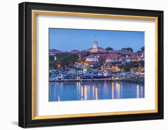 Bulgaria, Black Sea Coast, Nesebar, Waterfront View of Town, Dusk-Walter Bibikow-Framed Photographic Print