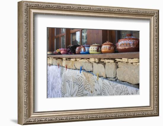 Bulgaria, Central Mountains, Arbanasi, Pottery and Embroidery-Walter Bibikow-Framed Photographic Print