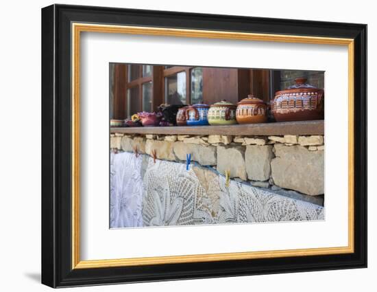 Bulgaria, Central Mountains, Arbanasi, Pottery and Embroidery-Walter Bibikow-Framed Photographic Print