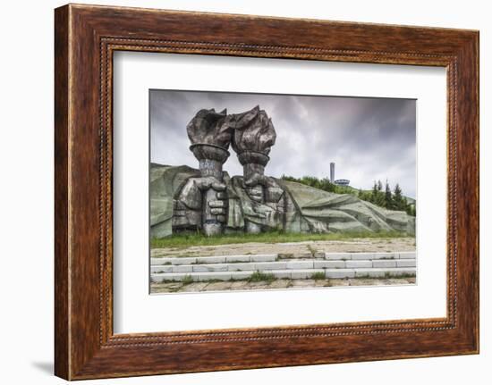 Bulgaria, Central Mountains, Shipka, Shipka Pass, Ruins of the Soviet-Era Buzludzha Monument-Walter Bibikow-Framed Premium Photographic Print