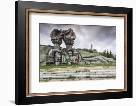 Bulgaria, Central Mountains, Shipka, Shipka Pass, Ruins of the Soviet-Era Buzludzha Monument-Walter Bibikow-Framed Premium Photographic Print