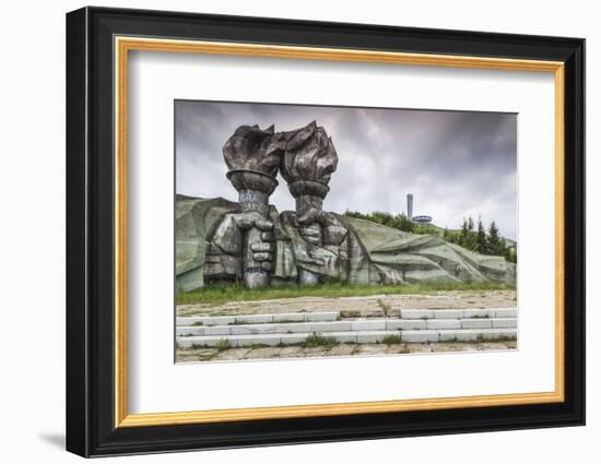Bulgaria, Central Mountains, Shipka, Shipka Pass, Ruins of the Soviet-Era Buzludzha Monument-Walter Bibikow-Framed Photographic Print