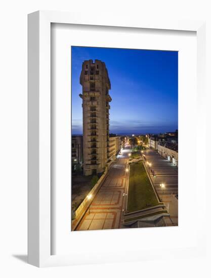 Bulgaria, Central Mts, Shumen, Ploshtad Osvobozhdenie Square, Dawn-Walter Bibikow-Framed Photographic Print