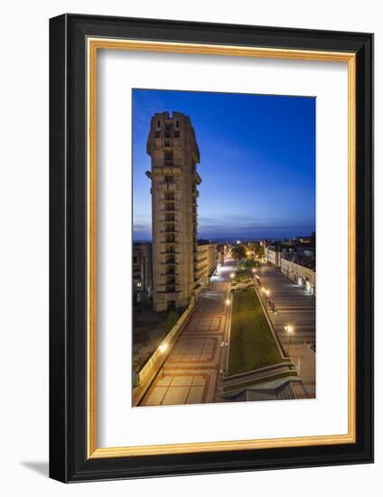 Bulgaria, Central Mts, Shumen, Ploshtad Osvobozhdenie Square, Dawn-Walter Bibikow-Framed Photographic Print