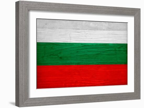 Bulgaria Flag Design with Wood Patterning - Flags of the World Series-Philippe Hugonnard-Framed Art Print