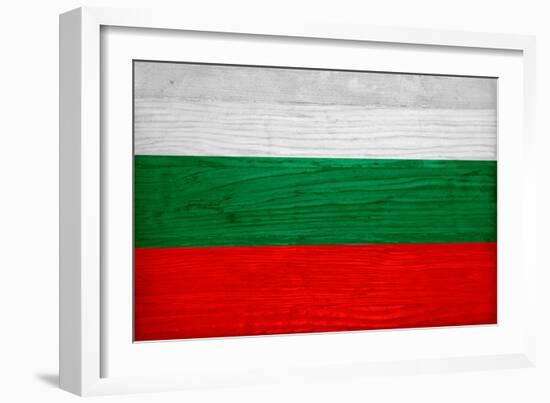 Bulgaria Flag Design with Wood Patterning - Flags of the World Series-Philippe Hugonnard-Framed Art Print