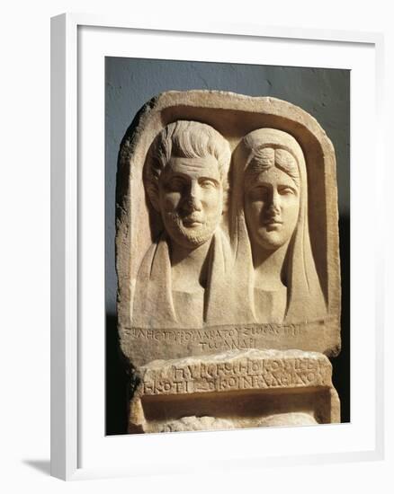 Bulgaria, Laskarevo, Funerary Bas-Relief Portraying a Couple-null-Framed Giclee Print